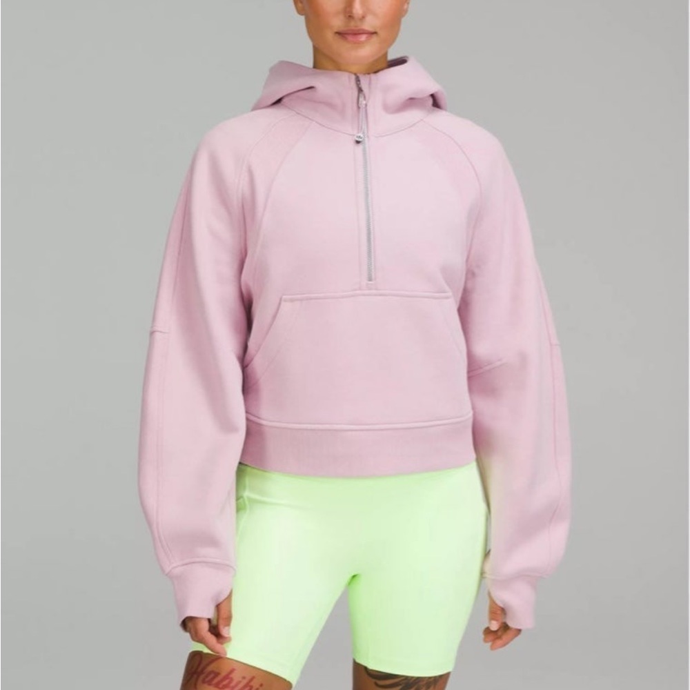 Lululemon pink peony scuba oversized half-zip